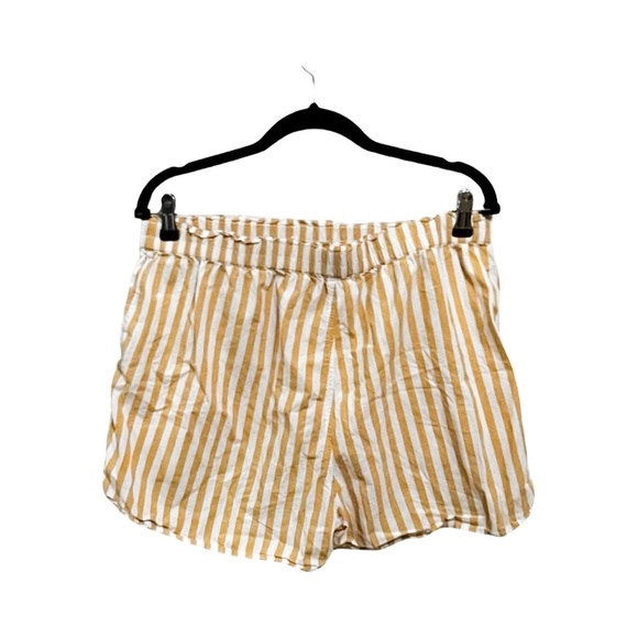 MADEWELL Poplin Cotton Striped Yellow White Boxer Shorts Sz L - Picture 2 of 7